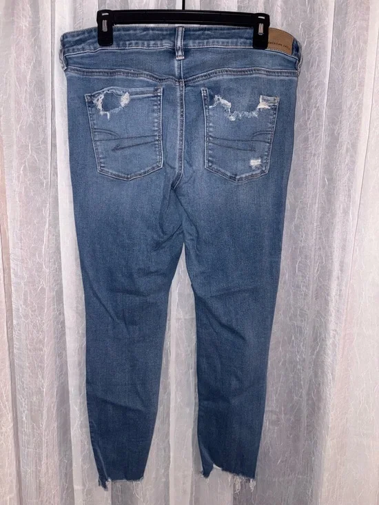 American Eagle Outfitters Light Blue Distressed Skinny Jeans - Picture 2 of 5